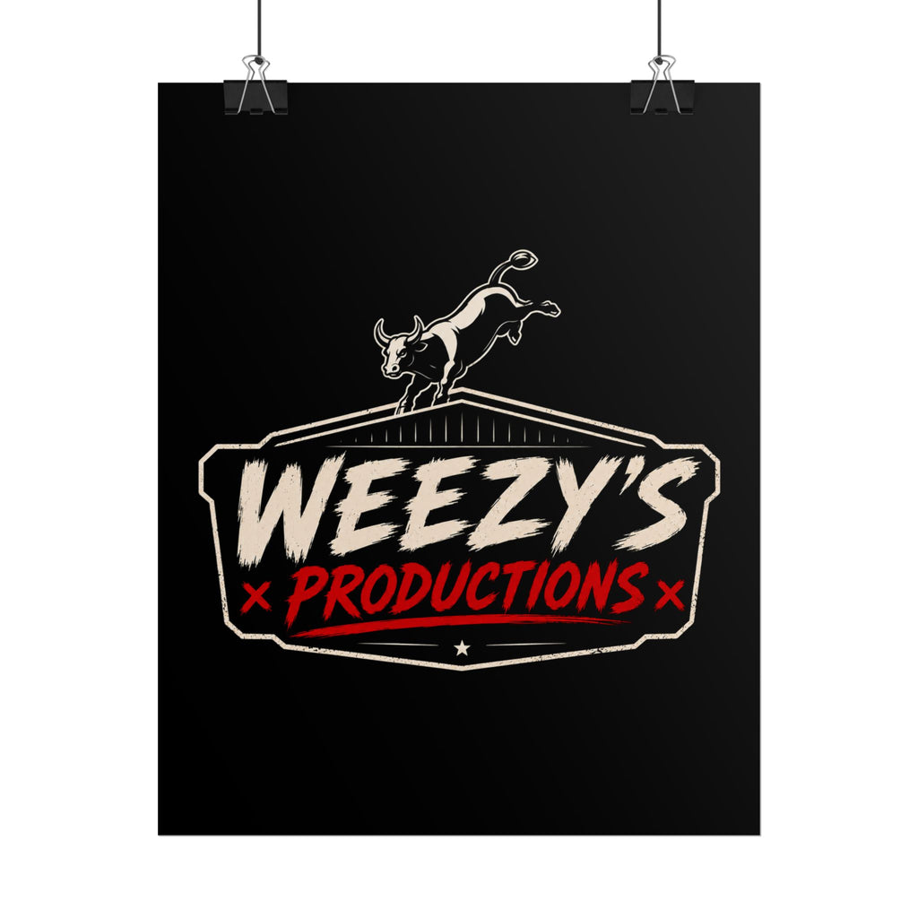 Weezy's Productions Poster — Bull Logo Rolled Wall Art