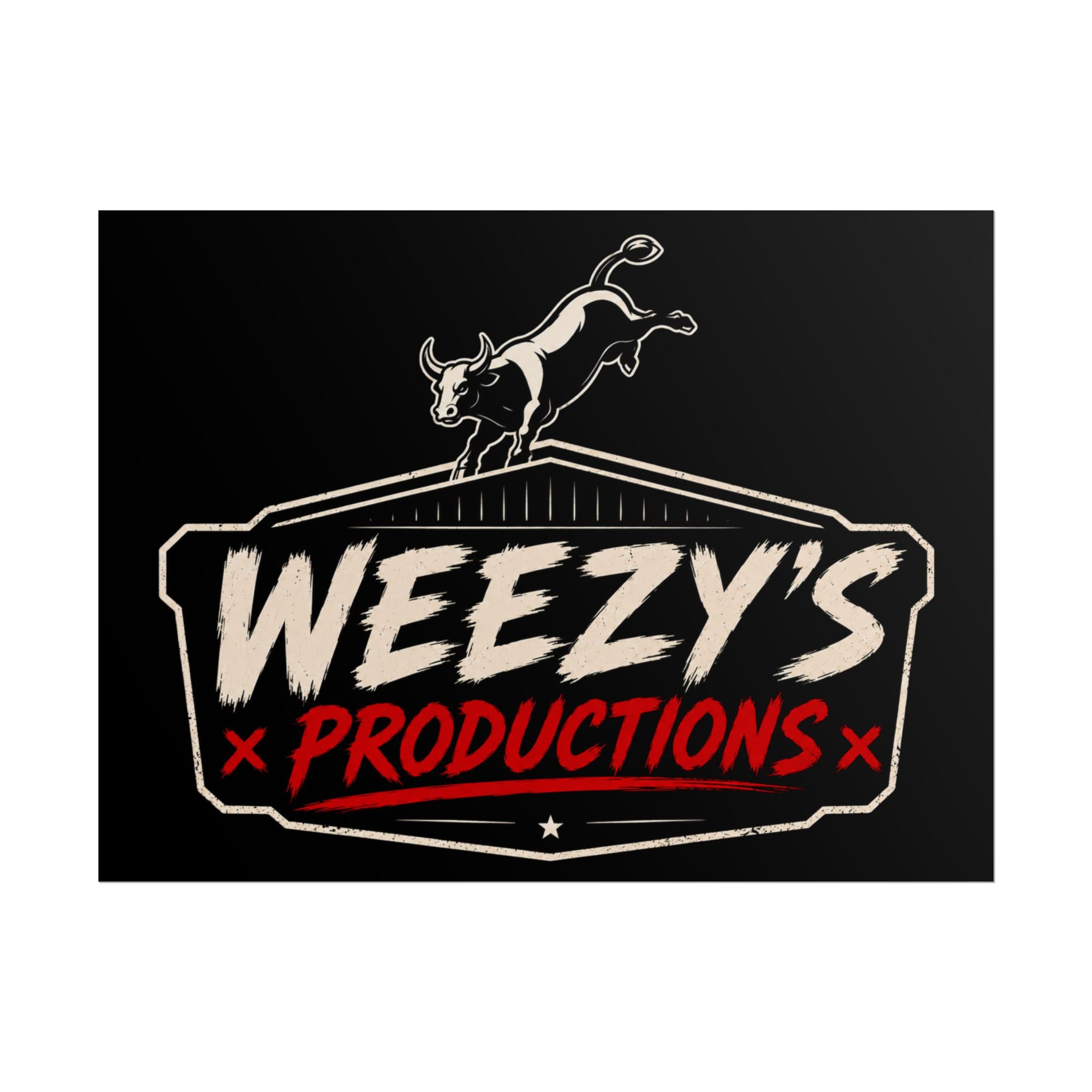 Weezy's Productions Poster — Bull Logo Rolled Wall Art