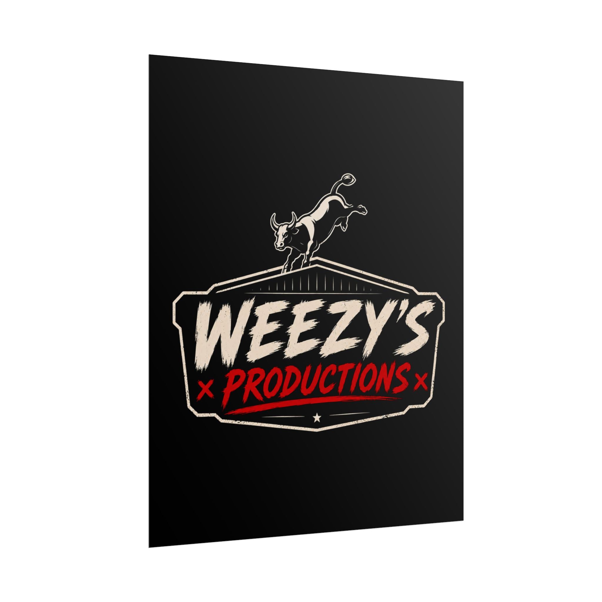 Weezy's Productions Poster — Bull Logo Rolled Wall Art