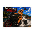 Rolled Poster — "Bad Bitches Only" Motorcycle Pin-Up Art Print