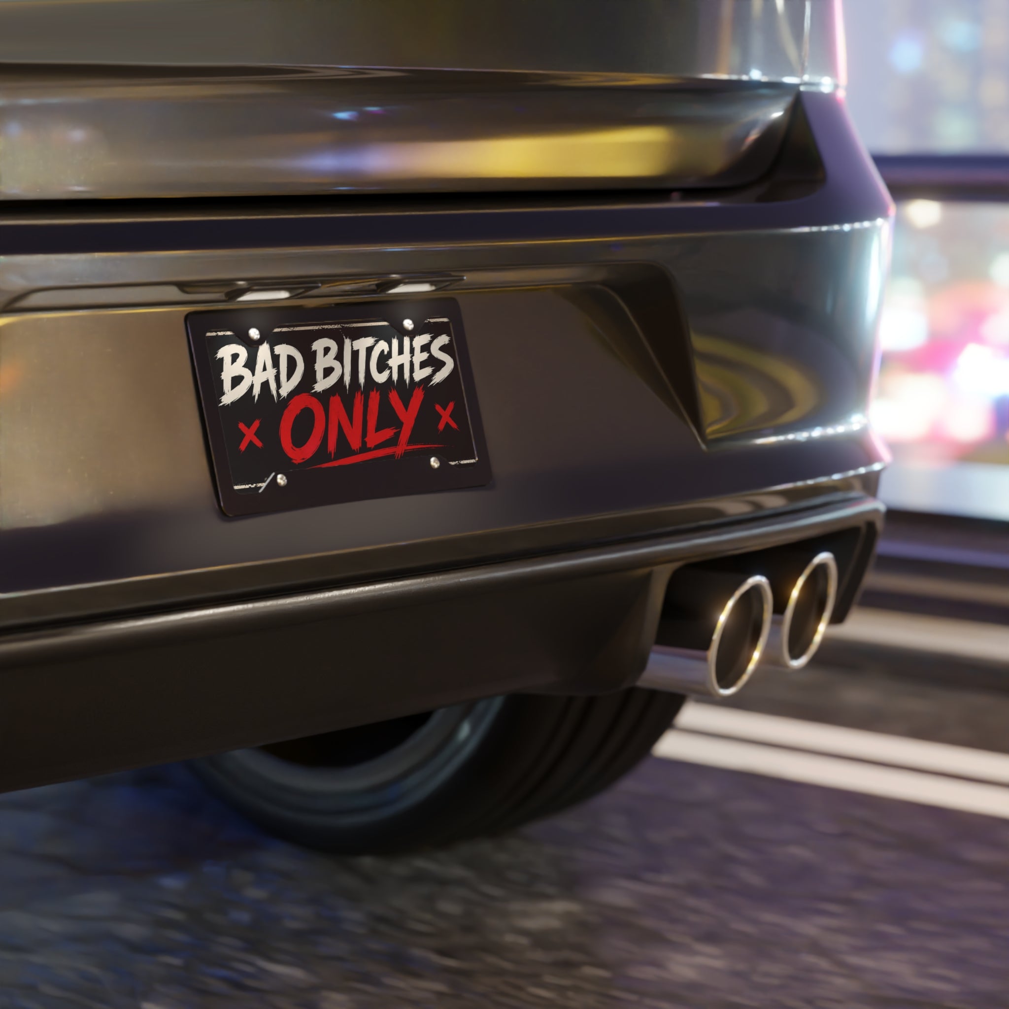 Bad Bitches Only Vanity Plate | Metal License Tag