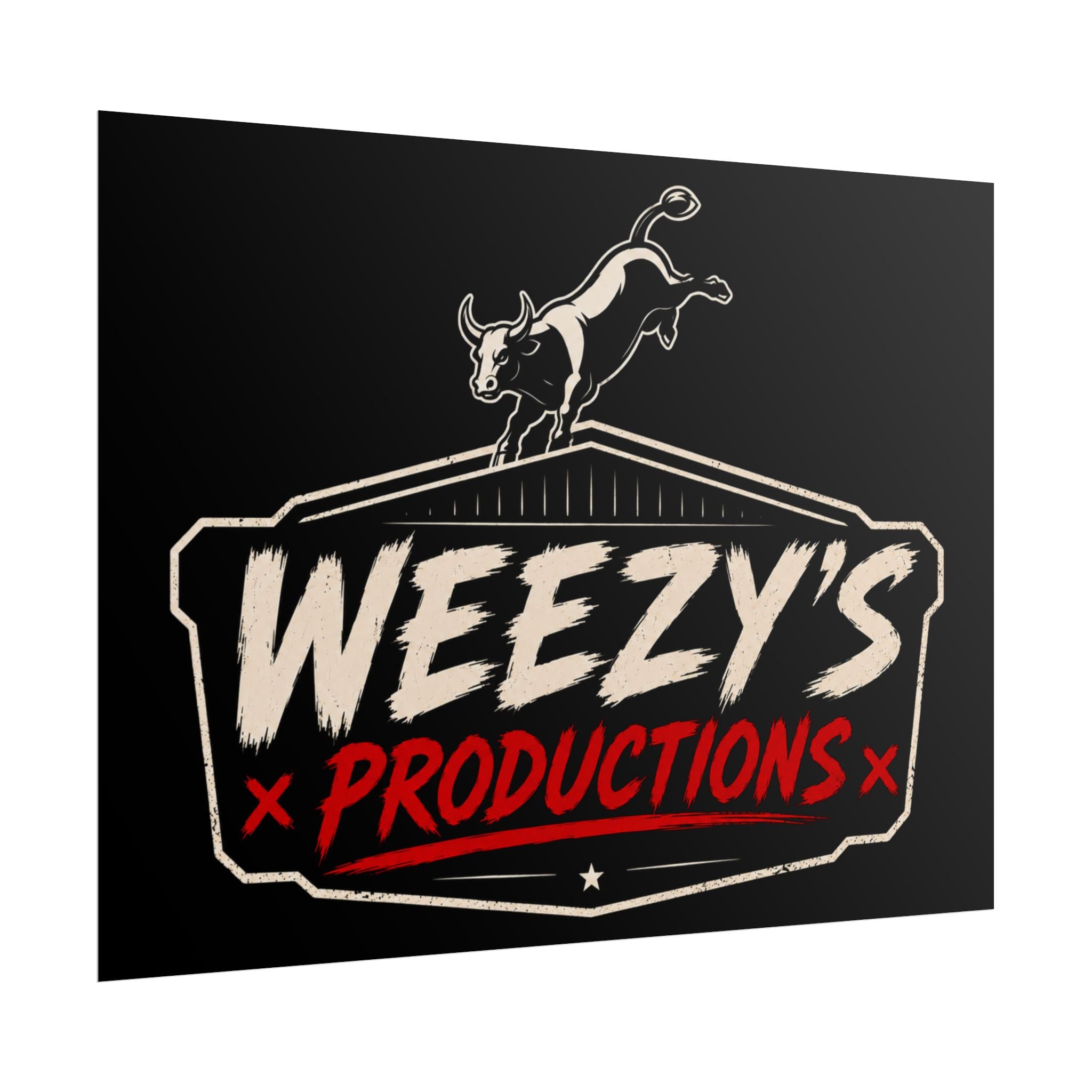 Weezy's Productions Poster — Bull Logo Rolled Wall Art